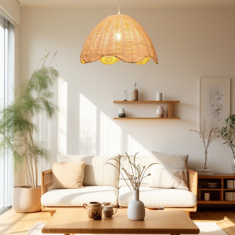 简约荷花吊灯f民宿商用高档新中式现代古风餐厅竹藤客厅吊灯,家装灯饰光源,客厅吊灯,淘宝优惠券,粉丝福利购,淘宝优惠卷