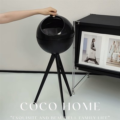 高脚垃圾桶客厅高档家用卧室厨房大容量置物架P免弯腰垃圾架收纳