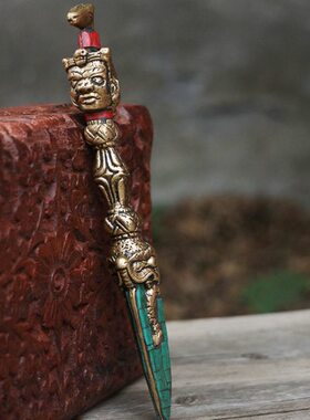 制器西藏头明铜金刚马法撅金刚杵用具手工金刚王尼泊尔降魔杵