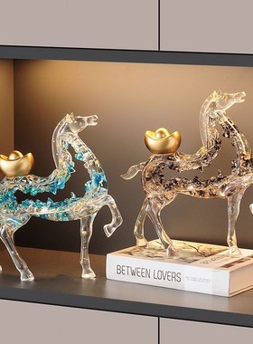 马上有钱摆件招财客m厅酒柜轻奢高档高级感玄关装饰品乔迁礼物开