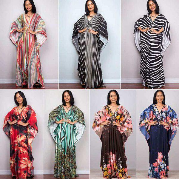 袍宽松女长泳衣外搭比基尼罩衫大码欧美新款海边度假沙滩长裙