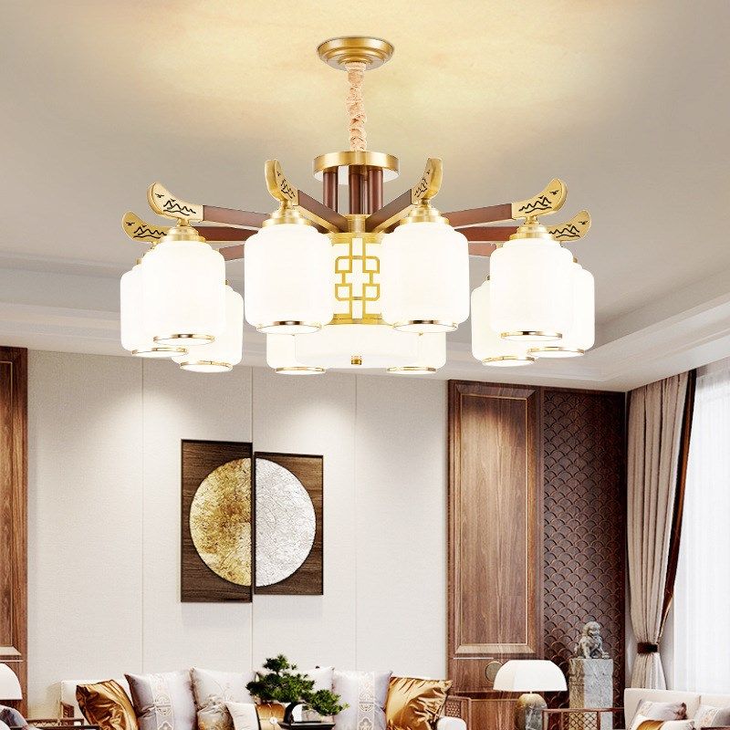 新中式家用别墅客厅吊灯r中式大厅灯饰中国风简约现代卧室餐厅灯,家装灯饰光源,客厅吊灯,淘宝优惠券,粉丝福利购,淘宝优惠卷