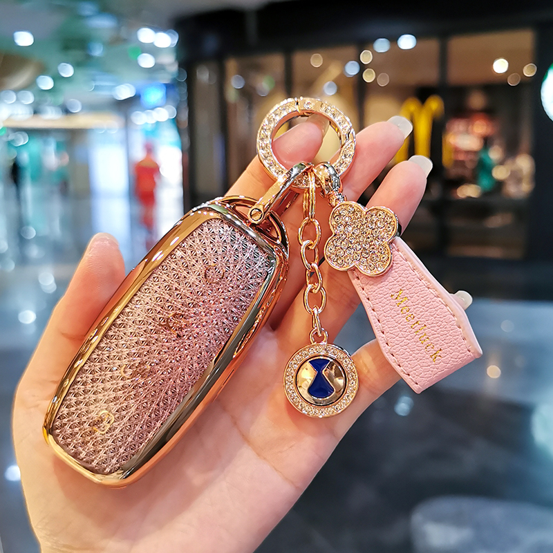 适用2022款腾势d9钥匙套男士dm-i壳ev包女改装N7卡片W汽车包扣23