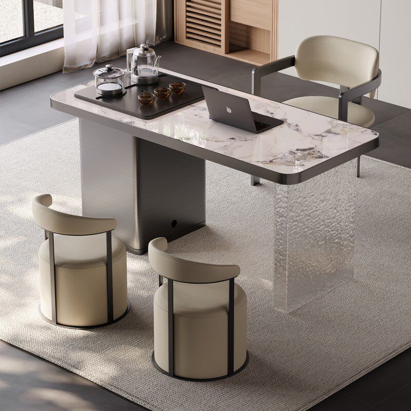 现代简约岩板茶桌椅组合轻v奢不锈钢阳台烧水壶一体家用办公小茶,住宅家具,家用茶台/茶桌,淘宝优惠券,粉丝福利购,淘宝优惠卷