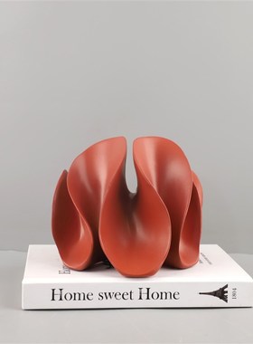 北欧极简几何树脂l花瓣工艺品灯笼花装饰摆件玄关卧室酒店家居饰