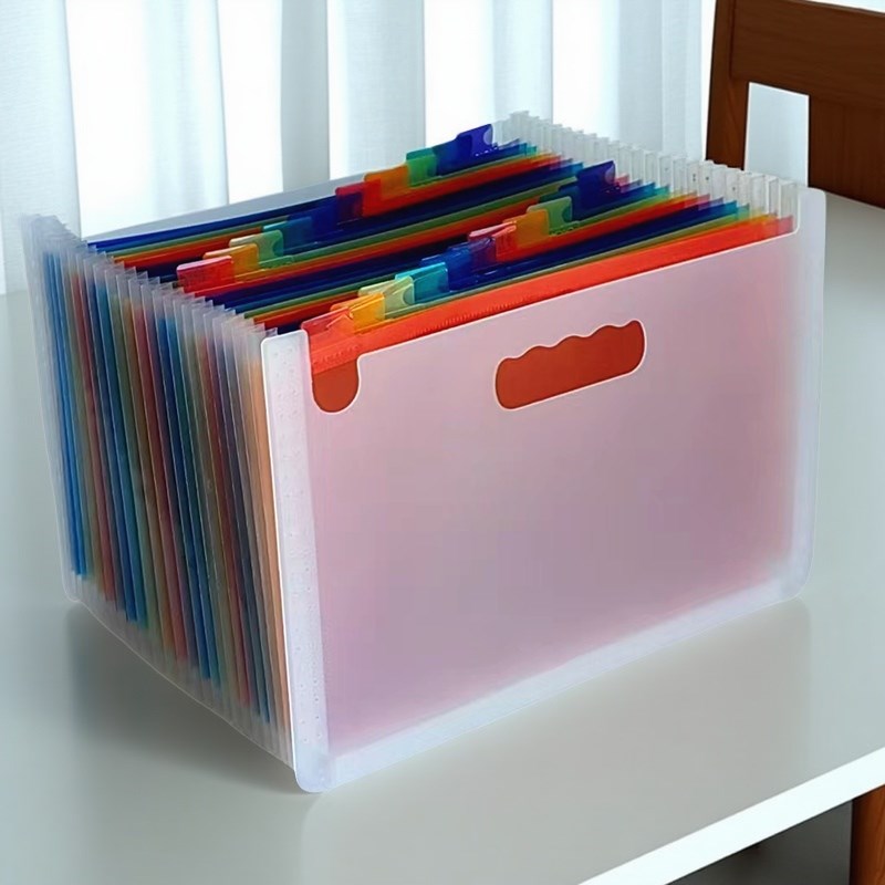 可立式A4多卡位j包24层学生a4文件收纳盒文件夹票据收纳袋多层大