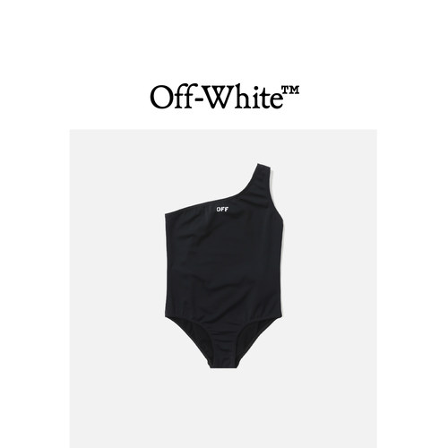 OFF-WHITE™童装不对称单肩连体泳衣AER001DK