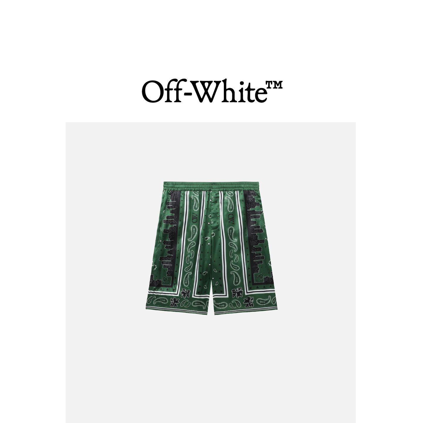 OFF-WHITE c/o VIRGIL ABLOH™男装满幅图案花裤子短裤092SOUMM,男装,短裤,淘宝优惠券,粉丝福利购,淘宝优惠卷