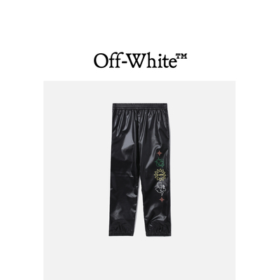 OFF-WHITE™童装斜纹印花休闲裤长裤AAB001AK