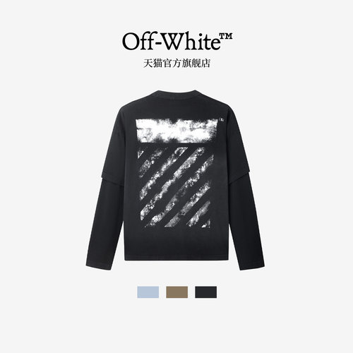 OFF-WHITE™情侣假两件长袖T恤