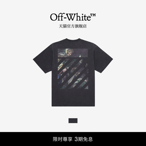 OFF-WHITE高街斜纹印花短袖T恤