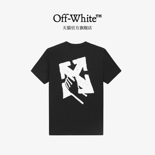 上衣男女同款 off T恤不规则涂鸦LOGO宽松短袖 圆领短袖 white新款