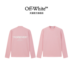 纯棉宽松后背印花男女同款 t恤新款 重磅上衣123 white圆领长袖 off