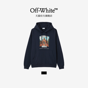 连帽卫衣休闲潮流图案印花连帽衫 新款 074901MP WHITE™男装 OFF