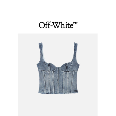 OFF-WHITE™女装修身牛仔吊带上衣070000XM
