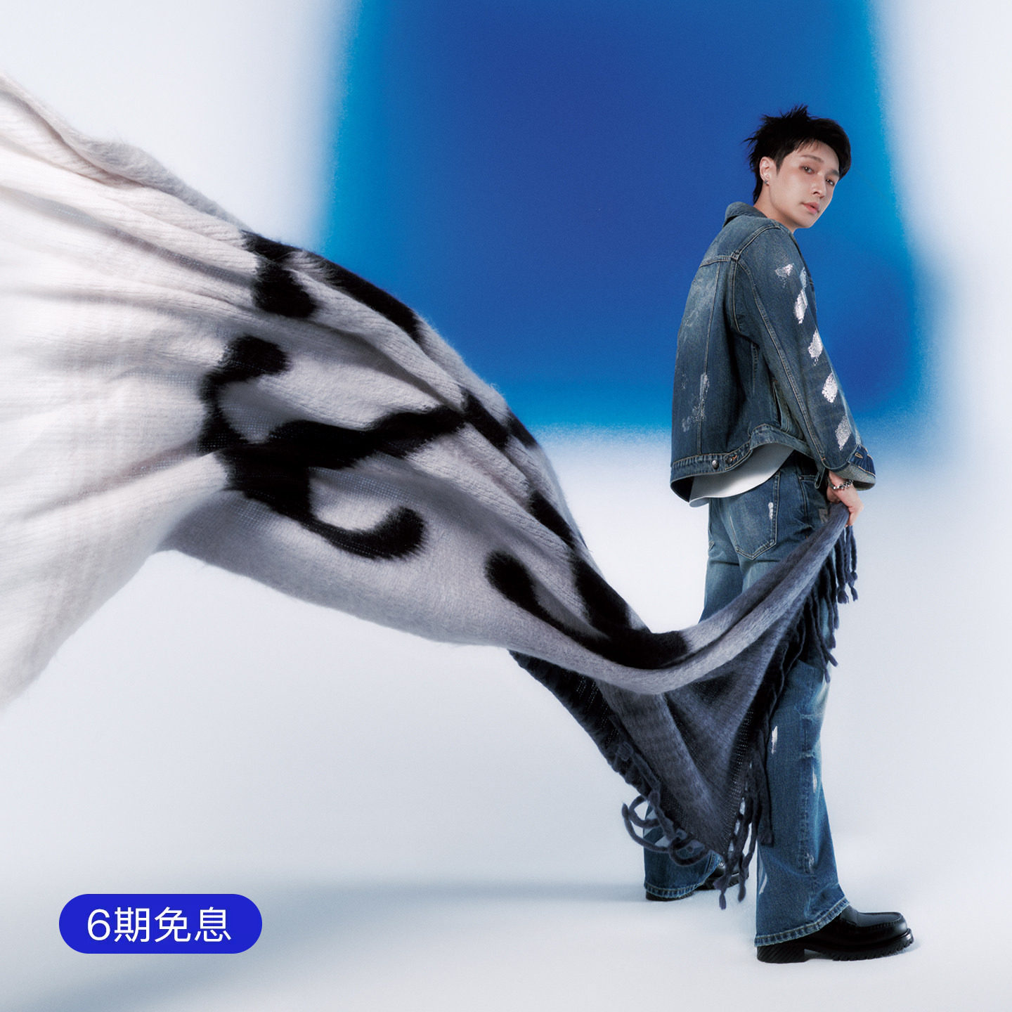 OFF-WHITE™【张艺兴同款】情侣装双箭头牛仔外套男女长袖上衣