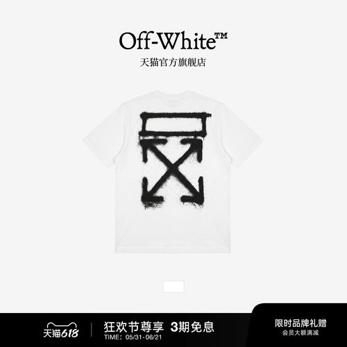 OFF-WHITE™情侣装新款圆领短袖T恤酷感街潮双箭头图案装饰半袖