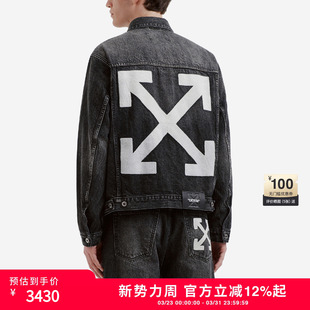 牛仔夹克复古潮酷双箭头图案装 新款 饰外套 WHITE™情侣装 OFF
