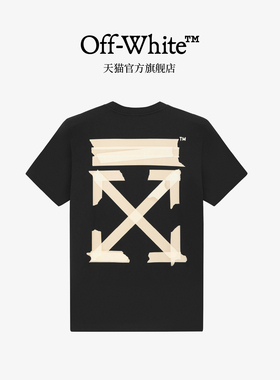 off-white新款圆领短袖T恤后背logo印花纯棉宽松短袖上衣男女同款