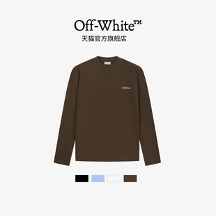 t恤男宽松重磅圆领男女同款 纯棉长袖 印花上衣123 white新款 off