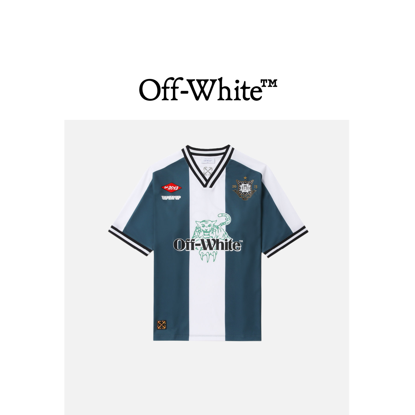 OFF-WHITE™男装条纹短袖T恤运动球衣风,男装,T恤,淘宝优惠券,粉丝福利购,淘宝优惠卷