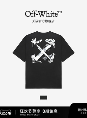 OFF-WHITE™明星同款纯棉短袖T恤2026情侣款宽松圆领半袖男女同款