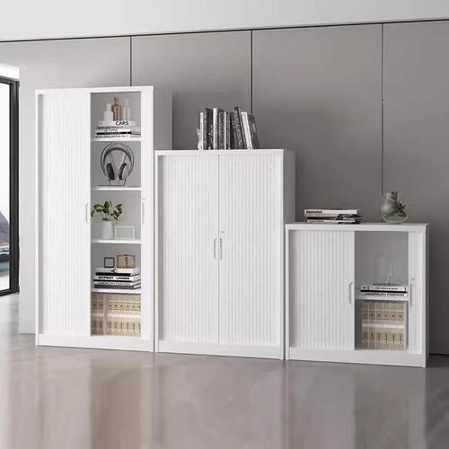 卷门柜钢制带锁储物柜阳台卧室收纳柜加厚办公室抽拉卷门文件柜