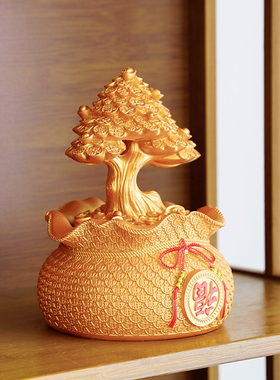 大号招财聚宝盆摆件n客厅酒柜发财树存钱罐聚财装饰品店铺开业