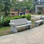 凳子豪华石公园椅石头靠背椅石仿古石庭院室外花岗岩户外休闲椅子