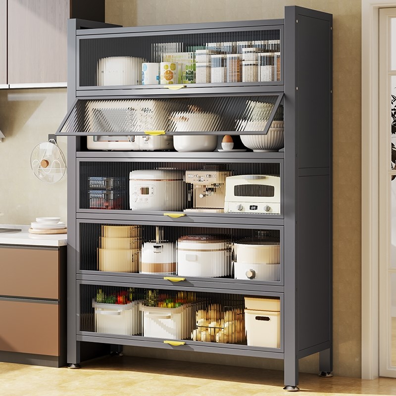 厨房微波炉置物架多层p多功能收纳架家用防尘储物架碗柜餐边柜橱