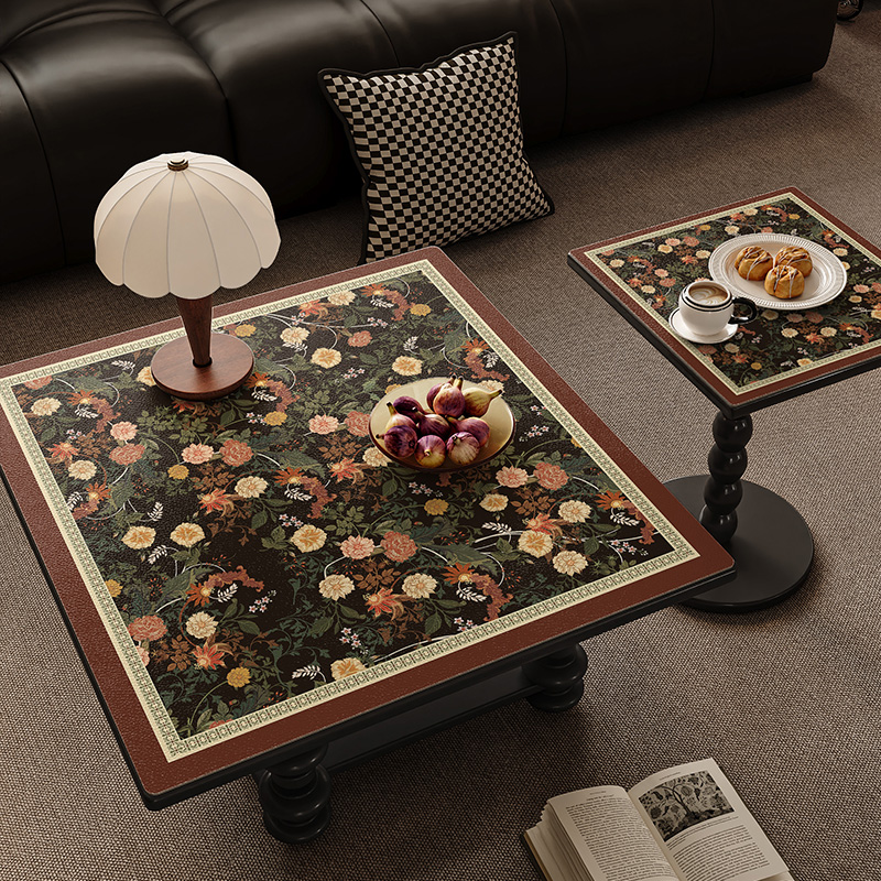 正方形桌垫轻奢高级感方桌桌布皮革防油防水免洗桌面垫.茶几餐桌