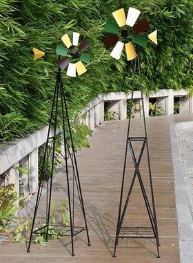 户外铁艺旋转风车花架摆s件花园庭院别墅装饰园艺阳台景观布置造