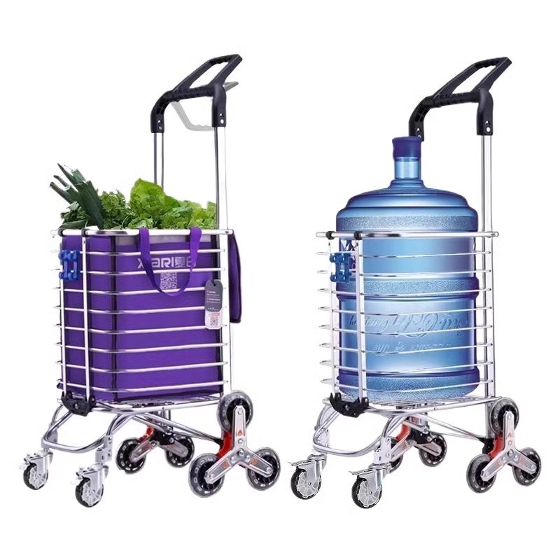 买菜小拉车便携购物车p爬楼手拉车折叠轻J便小推车家用菜拖车拉货