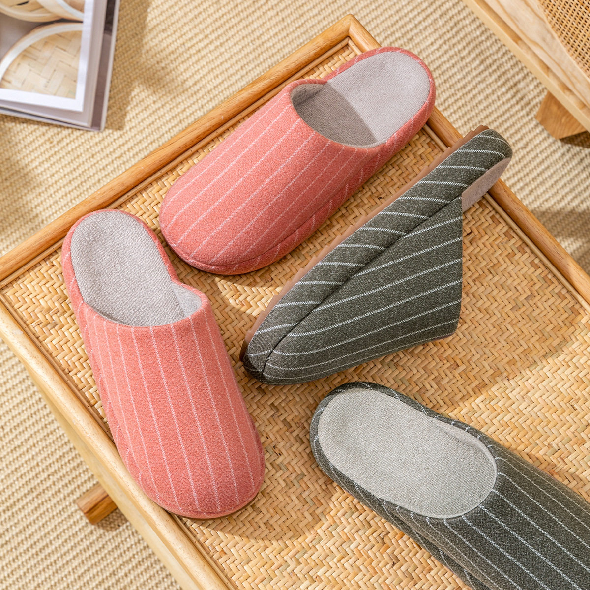 男士包头拖鞋2025新款室内家居轻音居家用四季棉麻布亚麻拖鞋女,流行男鞋,棉鞋,淘宝优惠券,粉丝福利购,淘宝优惠卷