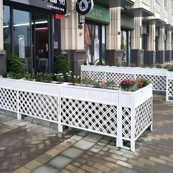花架屏风隔断餐厅饭店户外防腐木栅栏围栏护栏餐饮办公室花盆白色