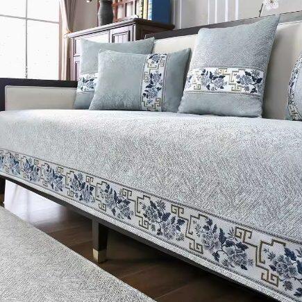 新款中式沙发垫座垫高档中式实木四季通用坐垫子盖布防滑沙发套罩