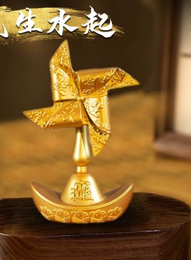 新款创意招财可旋转摇钱树聚宝盆装饰品摆件乔迁店铺前Z台开业送