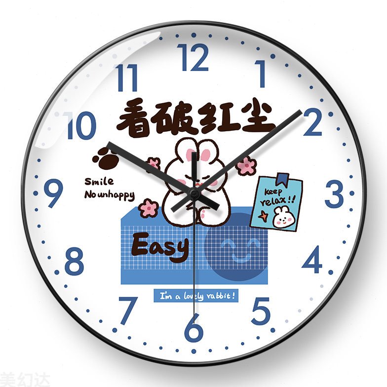 卡通钟表可爱熊猫挂钟客厅家用2024新款时钟挂墙网红创意个性挂表