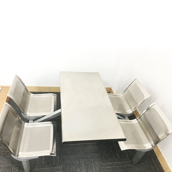 食堂宿舍不锈钢餐桌椅现货餐椅餐桌方桌不锈钢桌子饭堂连排桌子
