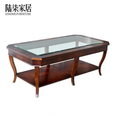 陆柒家居 欧式美式茶几新古典咖啡茶水桌客厅长茶几 高端定制家具