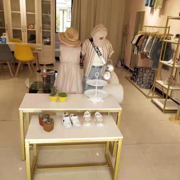 铁艺流水台中岛展示架高低桌子包包展示桌服装店展示台组合包邮