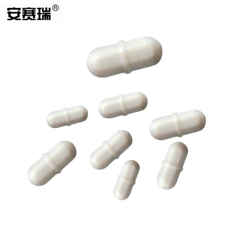 安赛瑞聚四氟磁力搅拌子(5个装)圆柱带节形四氟磁子实验用B型搅