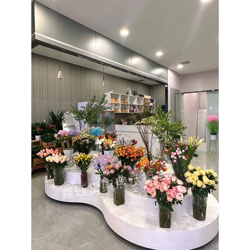 中岛流水台展示台精品鞋包饰品服装店陈列柜鞋店中岛台花店陈列柜