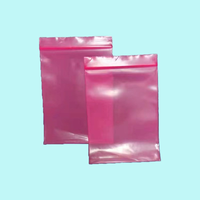 红色PE防静电自封袋IC芯片高透明密闭包装塑料袋支持定制