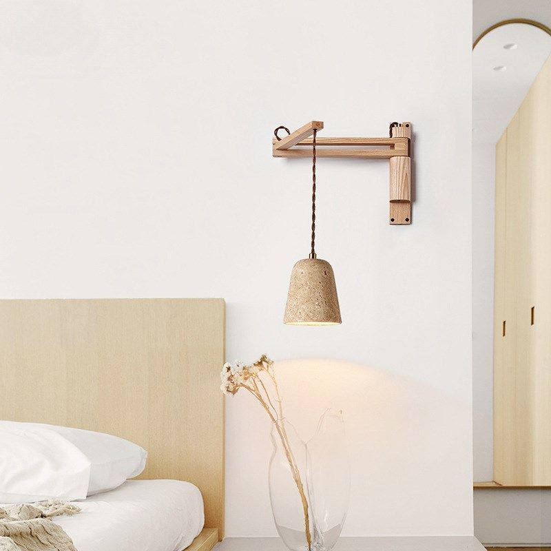 日式原木可伸缩折叠床头壁灯北欧奶油风摇臂客厅T书房卧室艺术灯,家装灯饰光源,壁灯,淘宝优惠券,粉丝福利购,淘宝优惠卷