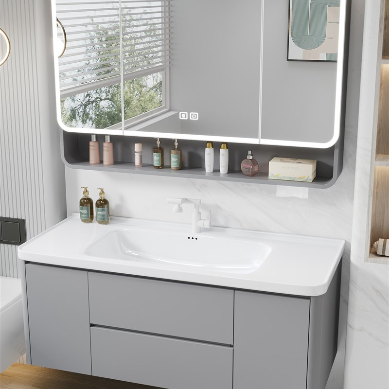 铝蜂窝圆a弧陶瓷一体盆浴室柜组合洗脸洗手盆柜大户型卫生间洗漱