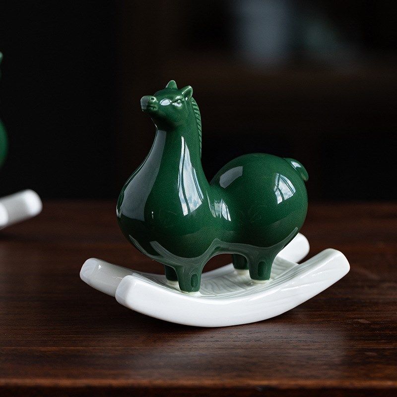 陶瓷小摆件家居饰品创意摇摇小绿马办M公室桌面书房摆设系,特色手工艺,其他特色工艺品,淘宝优惠券,粉丝福利购,淘宝优惠卷