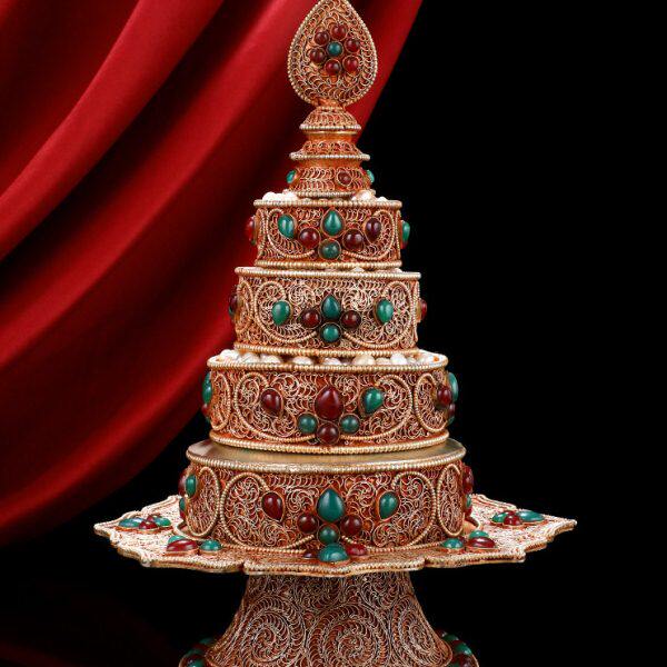 手工黄铜尼泊尔掐密宗曼扎盘盘摆件修供曼曼扎修盘cm丝罗茶10曼达