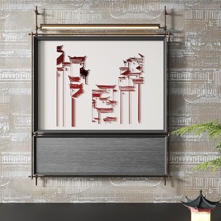 中古风壁饰挂件玄关墙面q装饰饭厅包房挂件灯画 画样板间创意软装