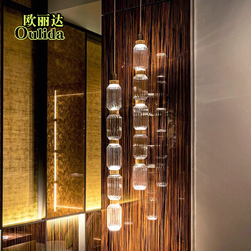 法式复古玻璃吊线灯床头餐厅吧台样板房创意氛R围感艺术装饰吊灯